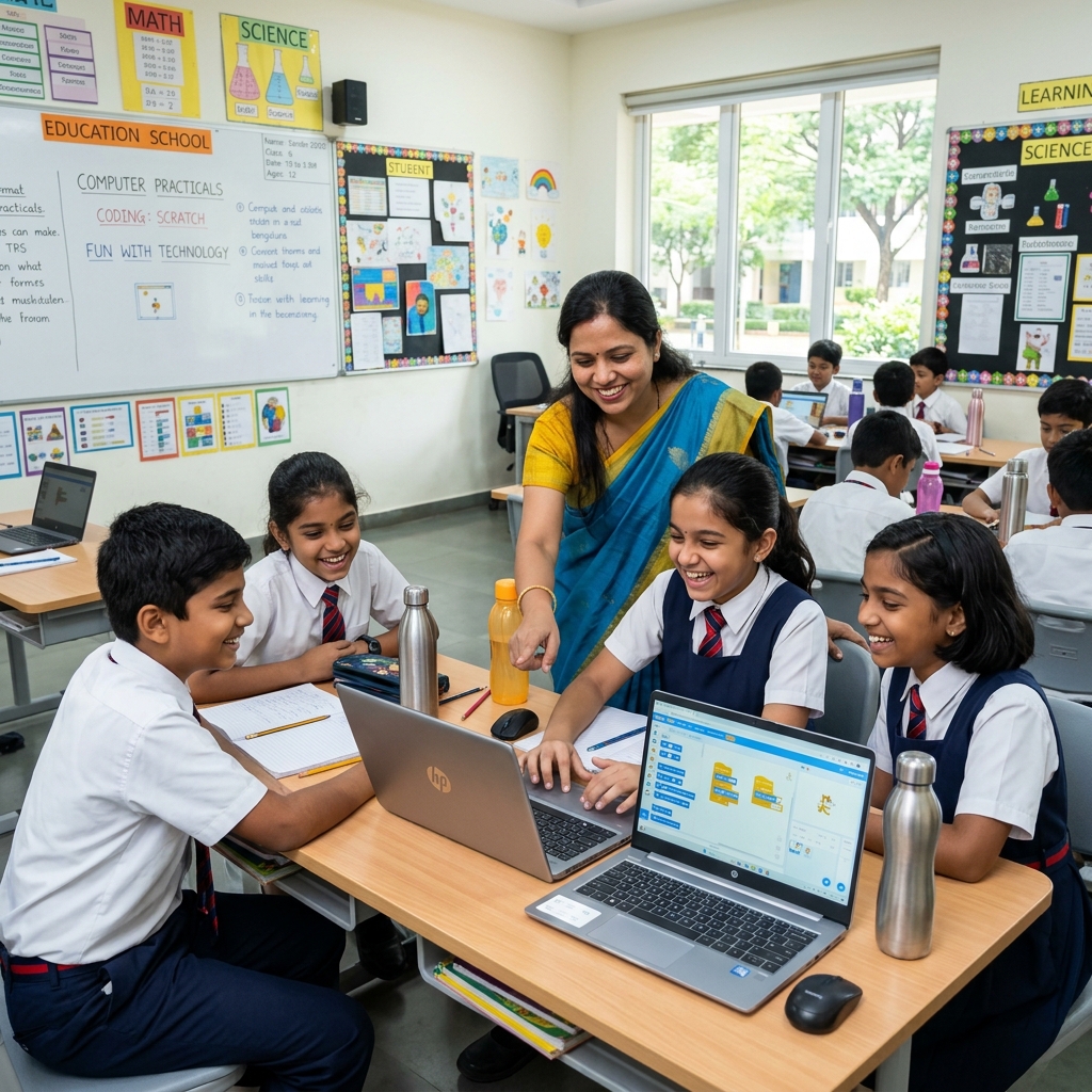 Modern classroom in India